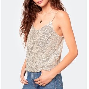 NWT Sequin Sleeveless Camisole Tank | Medium | Gilli |